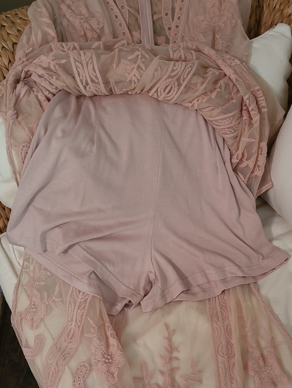 Wishlist Sheer Lace Maxi Dress - Blush Pink - Picture 5 of 6
